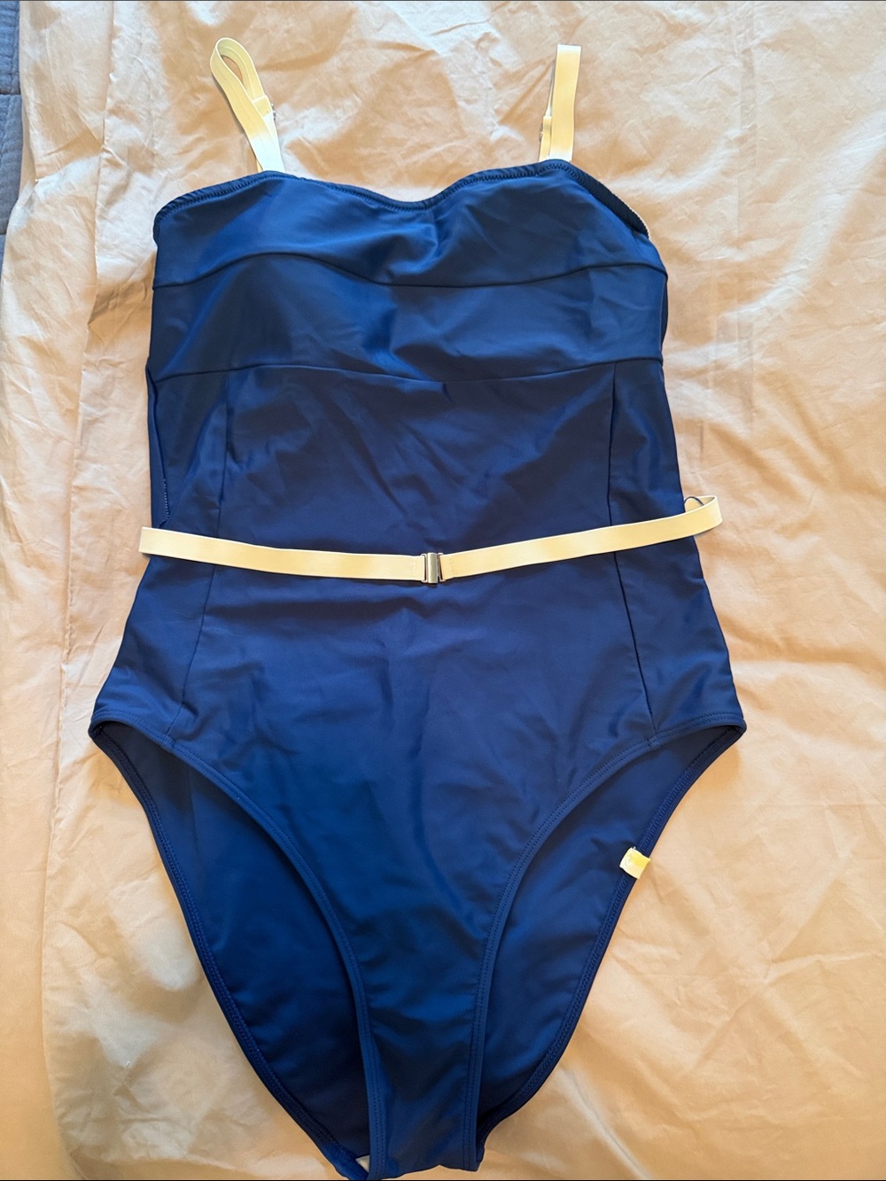 summersalt Deep Blue Swimsuit with Cream Accents